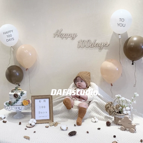 Лесной стиль ins 100-дневный ребенок устраивает 100-дневное деревянное украшение на день рождения, фото, памятный реквизит