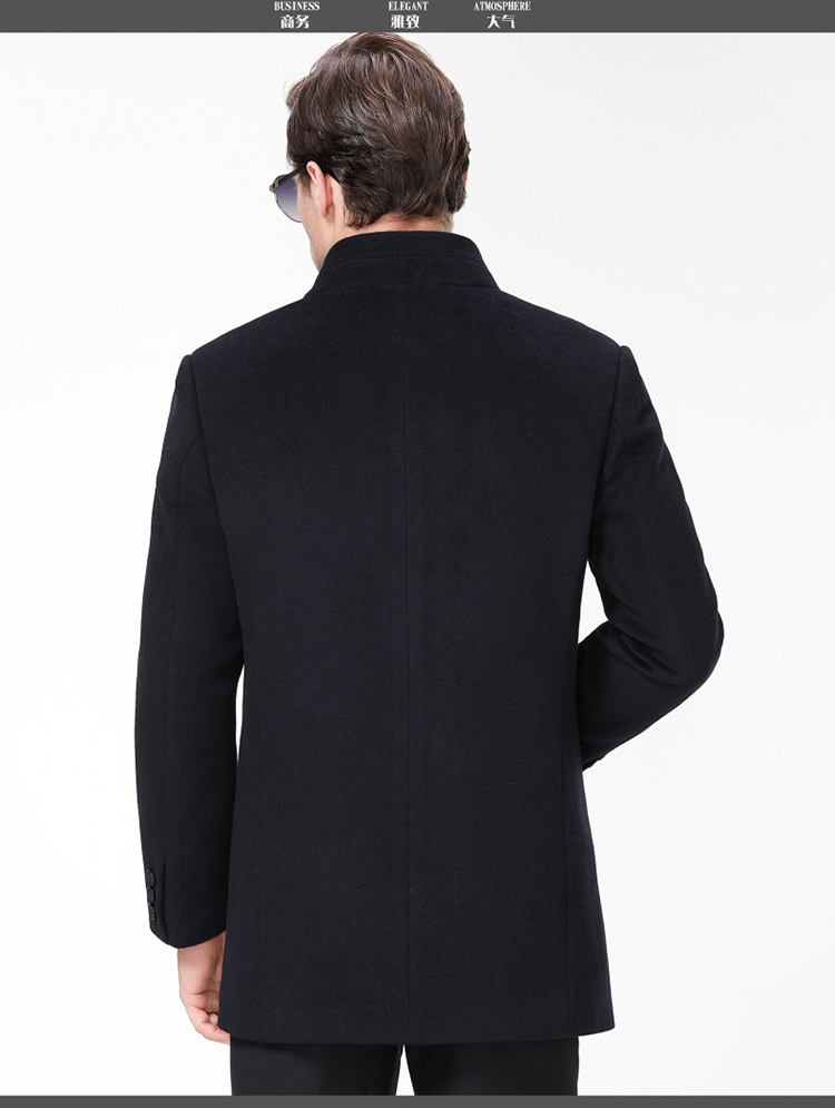 Playboy áo len nam trung niên cha trong phần dài áo len có thể tháo rời lót cashmere áo măng tô nam