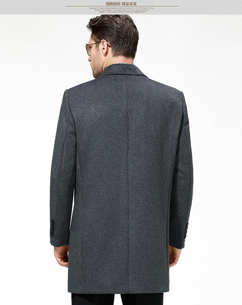 Mùa thu và mùa đông quần áo anh chàng cashmere áo kinh doanh bình thường nam trung niên len áo gió phù hợp với cổ áo khoác áo khoác thể thao