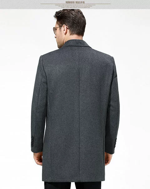 Mùa thu và mùa đông quần áo anh chàng cashmere áo kinh doanh bình thường nam trung niên len áo gió phù hợp với cổ áo khoác