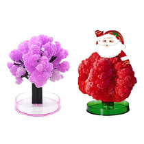 Creative Gift Flowering Paper Tree Cherry Blossom Pink Romantic Valentine's Day Gift Green Christmas Tree Science Experimental Toy