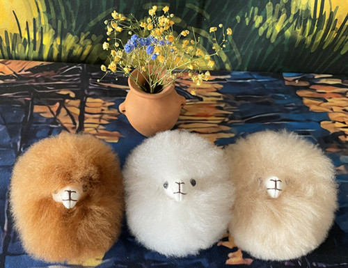 Peruvian Imported Ivanasun Brand Plush Doll Genuine Alpaca Keychain Alpaca Hair Ball Pendant
