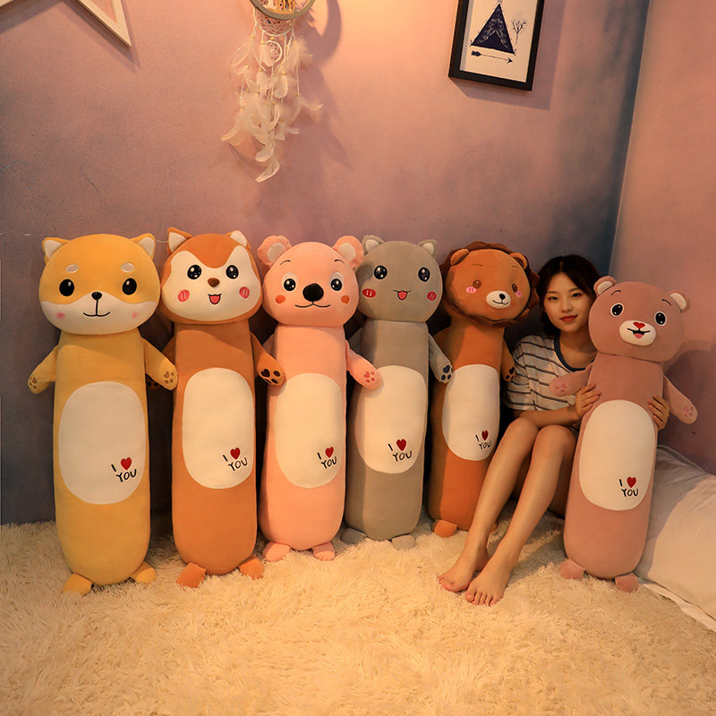 Cute Shiba Dog Doll Plush Toy Bed Sleeping Long Pillow Super Soft Cute Girl Large Doll Doll