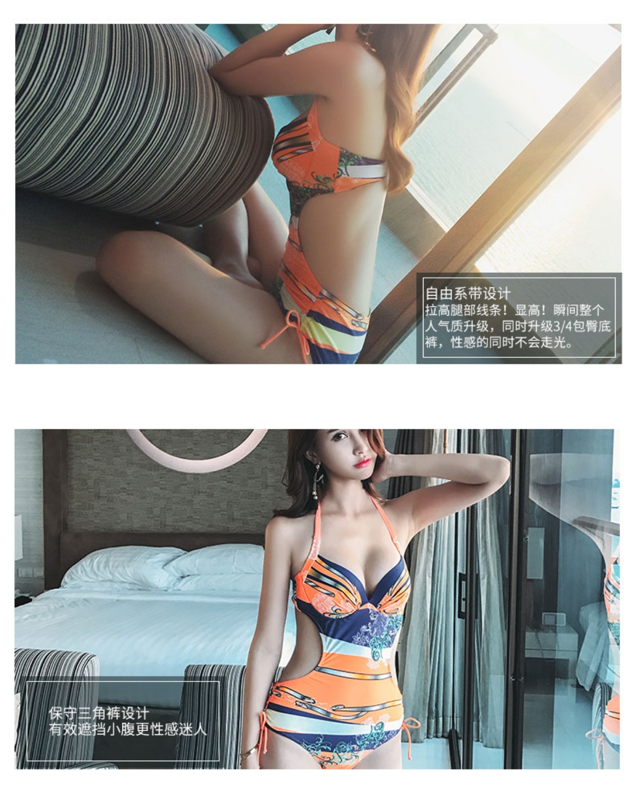Áo tắm nữ Xiêm gợi cảm khoe bụng bầu ngực nhỏ thu thập bikini 2018 thời trang mới áo tắm xuân nóng bỏng - Bộ đồ bơi One Piece đồ bơi liền thân nữ