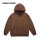 Jungle Tiger Solid Color Versatile Hooded Spring and Autumn Sweater Men's American Fashion Brand Sports Loose Heavy White Top Women