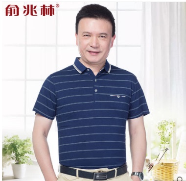 夏装爸爸装短袖t恤40-50岁男士夏季衣服中老年人父亲夏天polo上衣