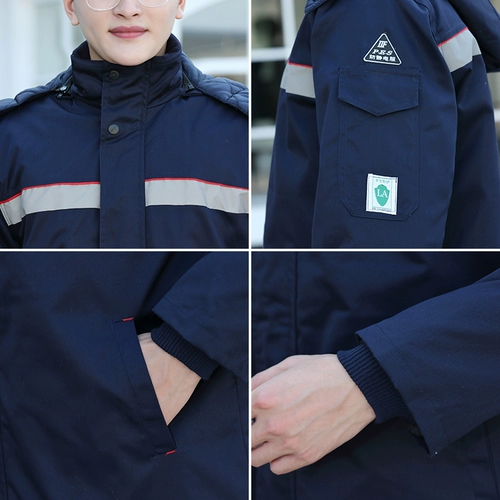 Антистатическая рабочая одежда газовых станций зимой, хлопковые пальто, взрывное масло, природный газ, химические хлопковые пальто, хлопковые куртки, одежда для защиты труда