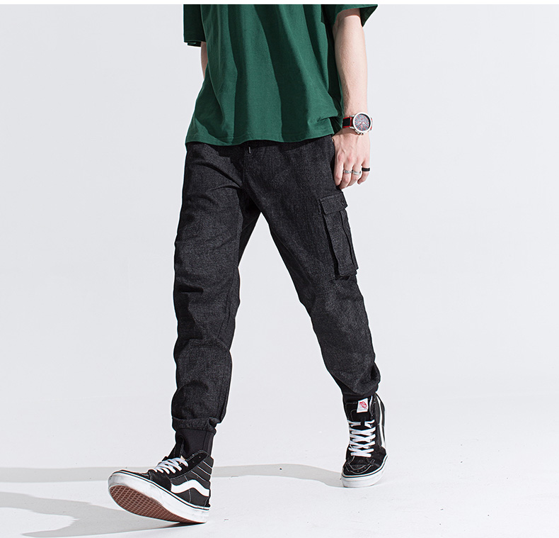 Quần dài M2 đơn giản dài 115cm phiên bản nam Hàn Quốc theo xu hướng quần dài nhiều túi, quần dài ống rộng thời trang nam cá tính