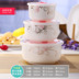hộp cơm điện Gốm tươi bát ba bát cơm gia đình sinh viên mì ăn liền bát lớn hộp ăn trưa hộp cơm trưa tủ lạnh lò vi sóng tươi - Hộp cơm điện sưởi ấm hộp cơm cắm điện hút chân không Hộp cơm điện sưởi ấm