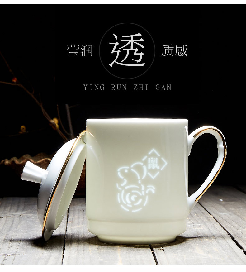 Jingdezhen ceramic keller cups household see colour and exquisite porcelain cup with cover water cup over large capacity