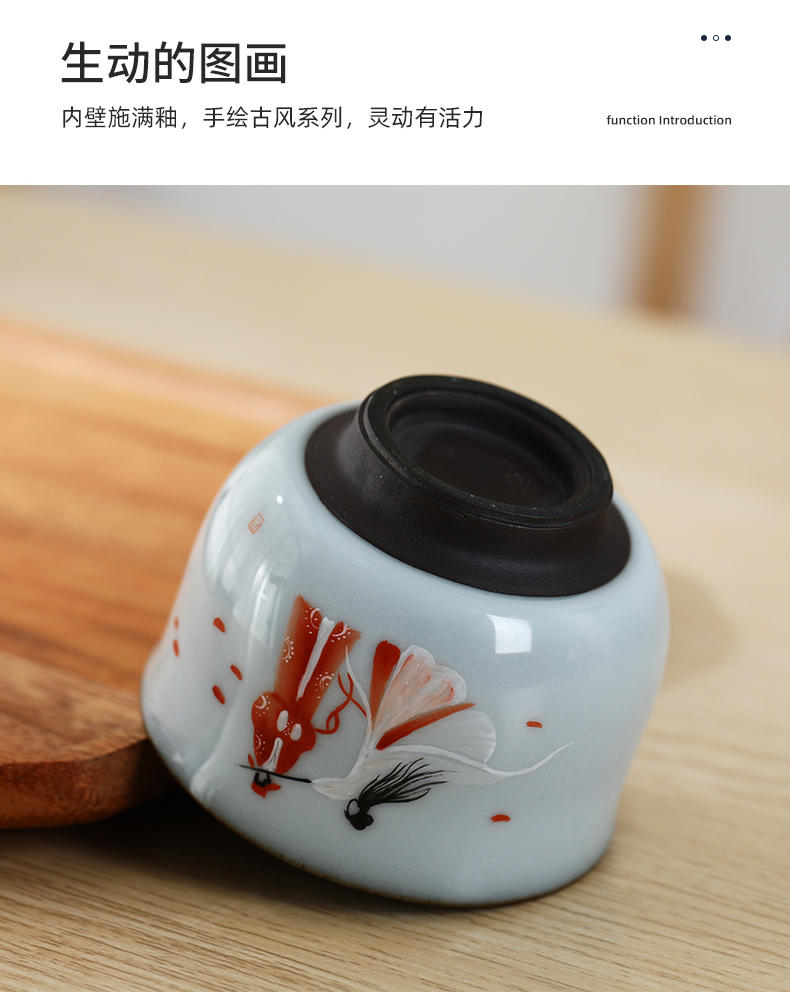 Jingdezhen ceramic up single cup sample tea cup home master cup kung fu tea set hand - made creative move cups