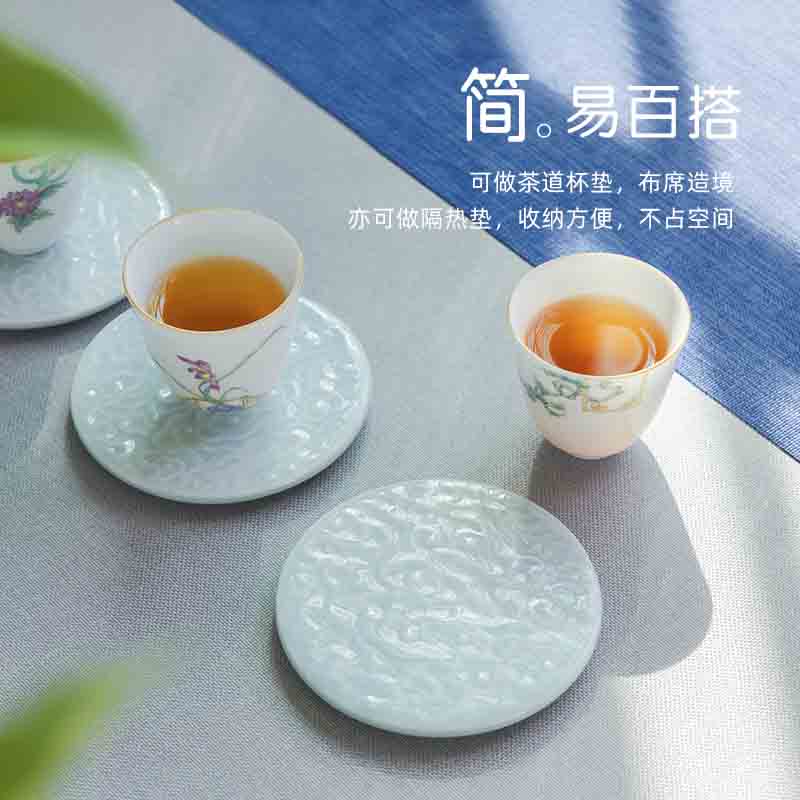 Chinese wind restoring ancient ways of Chinese style decoration of the ceramic heat insulation mat mat kung fu tea cup mat creative household