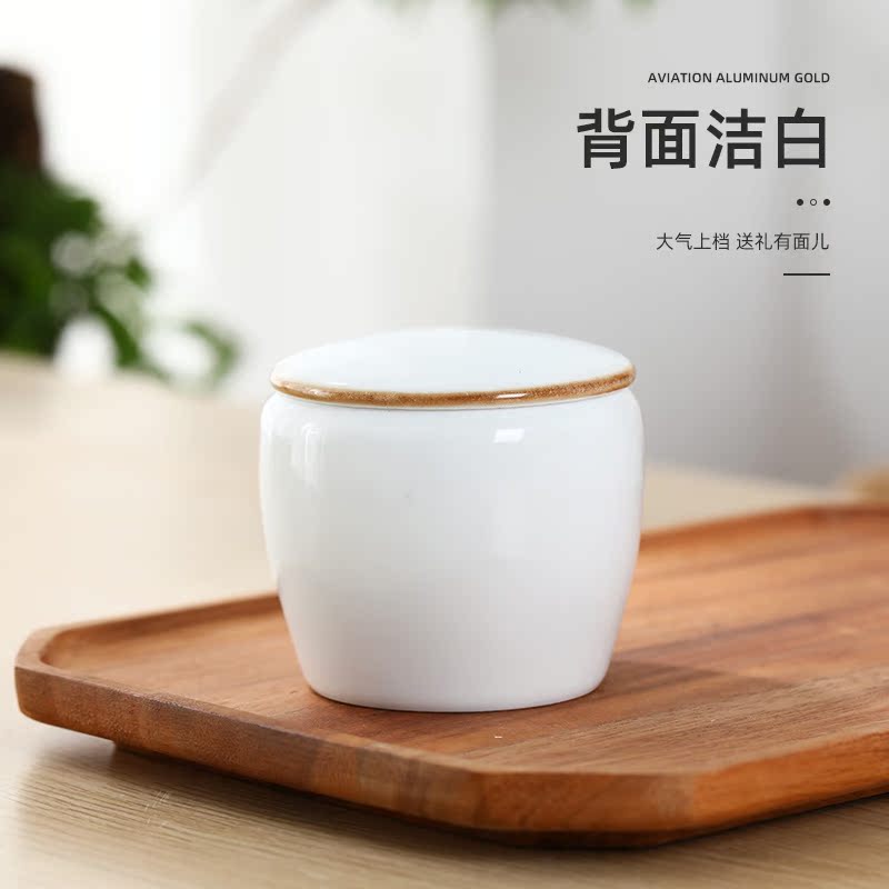 Jingdezhen ceramic porcelain retro creative kung fu pu 'er tea pot seal guanyin tea cake tea urn storage size