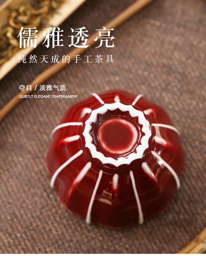 Undressed ore ruby red glaze jingdezhen ceramic cups kung fu tea tea, pure manual single cup sample tea cup master CPU