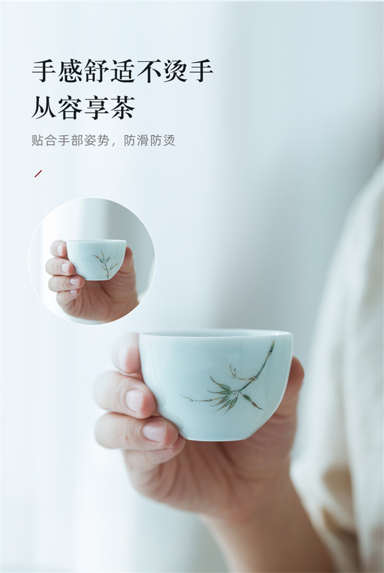 Jingdezhen single tourism kung fu tea sets, small portable is suing travel pure hand - made crack cup a pot of two cup