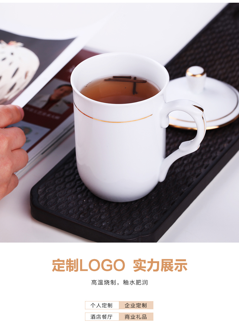 Jingdezhen hand - made paint cup high - capacity office cup custom home with cover glass ceramic cups of tea cup