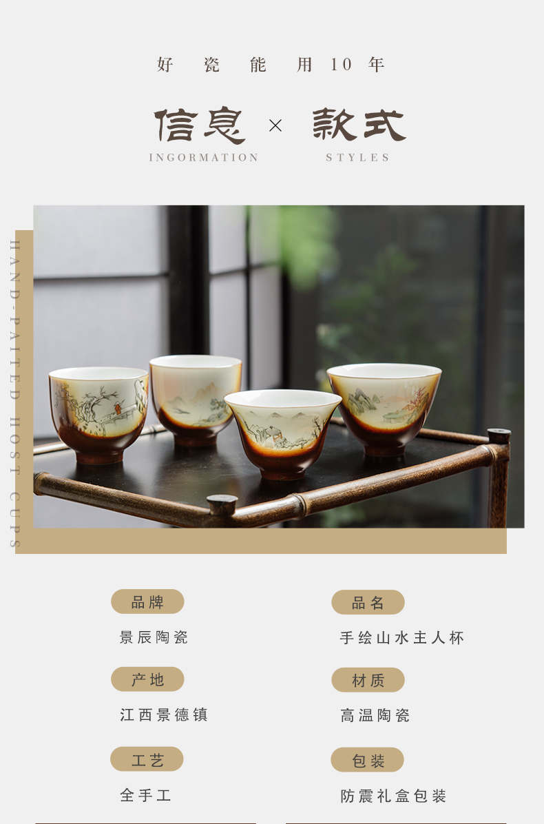 Hand made pastel master cup of large single cup sample tea cup kung fu tea cups of jingdezhen ceramics up tea sets