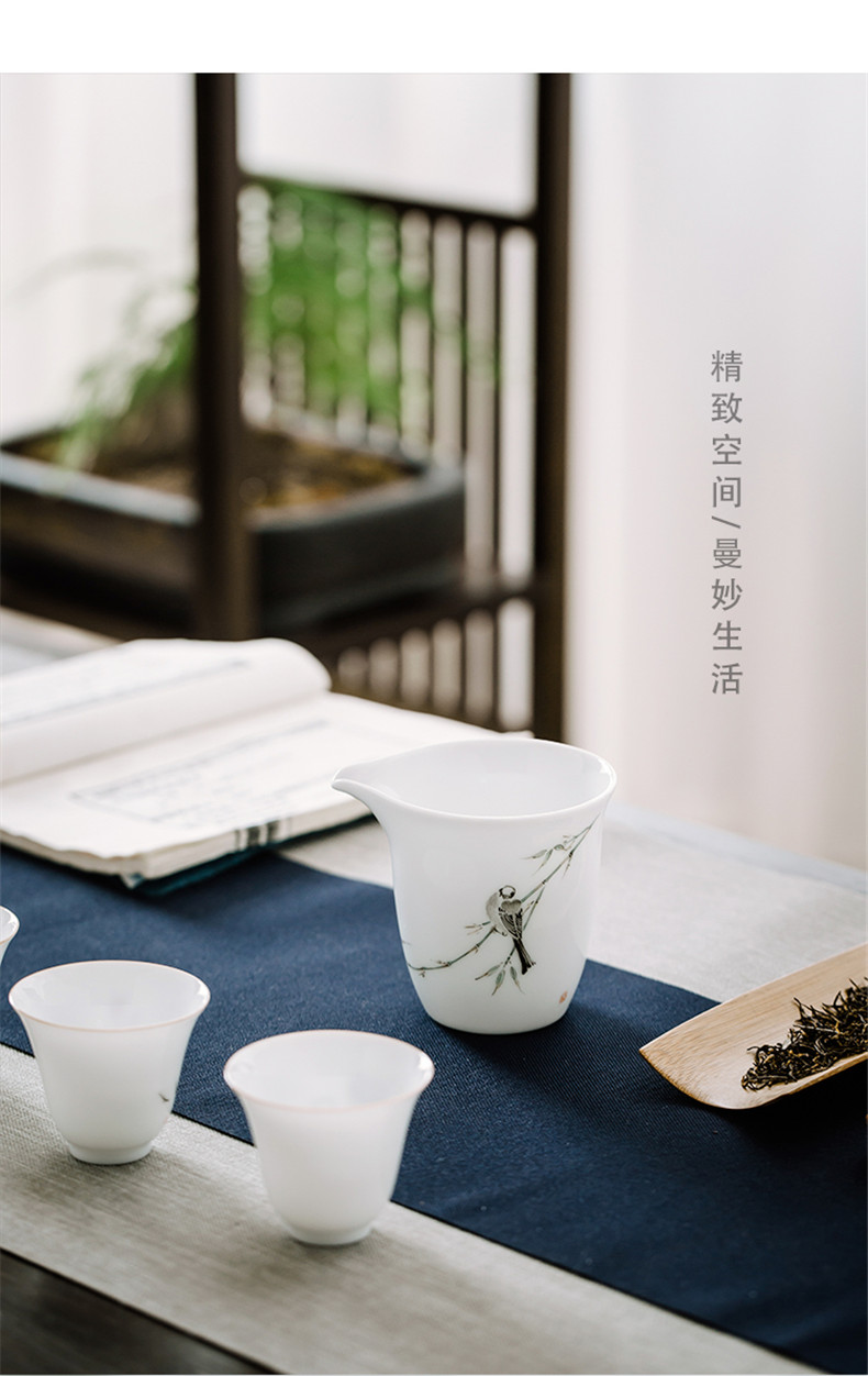 Prevent hot pure hand - made kung fu tea set more heat resistant ceramic points of tea ware fair keller cup pure manual jingdezhen