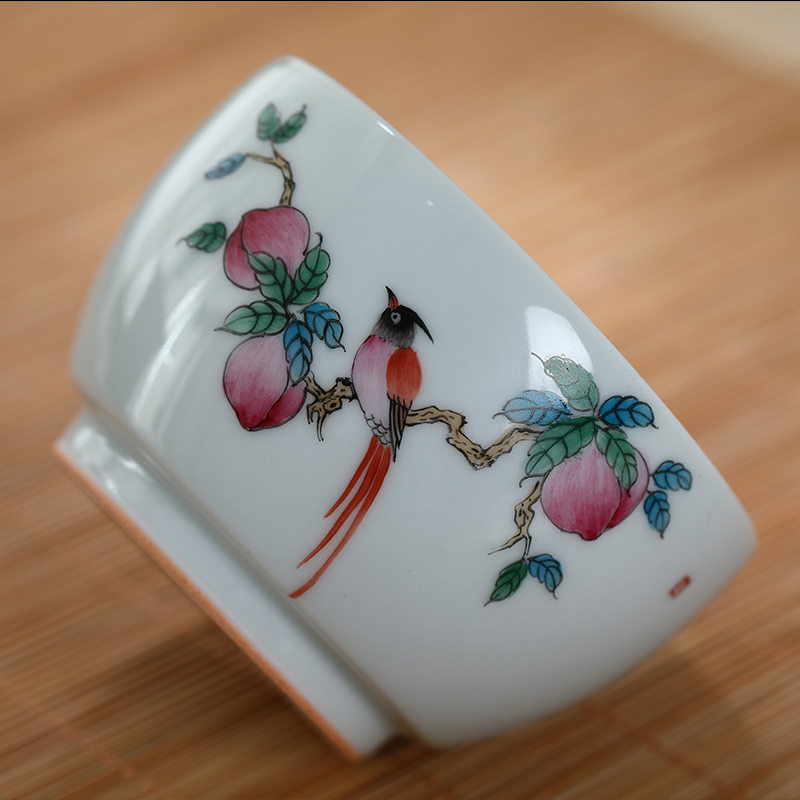 Jingdezhen ceramic powder enamel creative hand - made of pu 'er tea cups household glass and single cup cup kung fu