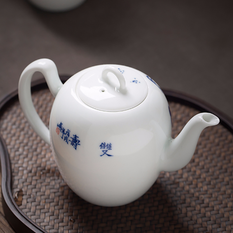 Jingdezhen hand - made porcelain cup sample tea cup work hand single cup teapot master cup home of kung fu tea set