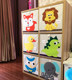 Foldable children's cartoon clothing grid storage box toy fabric storage box kindergarten storage bucket frame washable