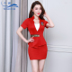 Đêm Hoa hậu Workwear Gói váy 2019 Autumn / Winter Beauty khí đầm Sauna Club Kỹ thuật viên Stake