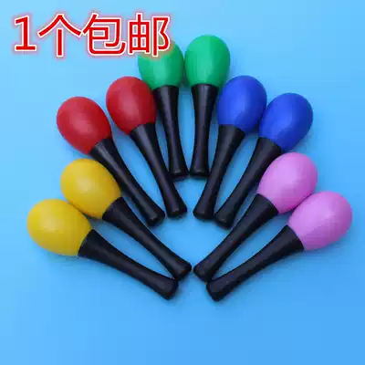 Red plastic sand hammer baby percussion baby toy 0-6 months rattles bite Orff music teaching aids