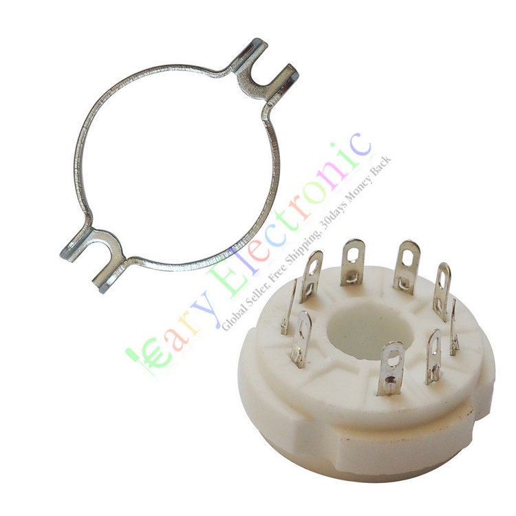 The new nine-foot ceramic vacuum tube silver-plated tube seat GZC9-2 is suitable for PL504 EL519 6P12P, etc.