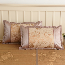 Summer cool ice silk mat pillowcase single dormitory rattan pillowcase summer adult bamboo pillow case pair