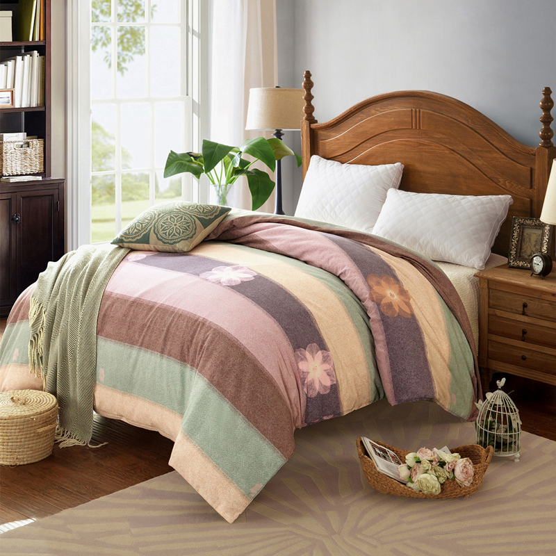 Thickened cotton brushed duvet cover single double 200x230 cotton autumn and winter warm quilt cover 180x220x240