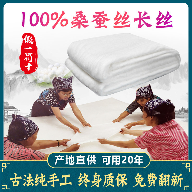 Tongxiang handmade silk quilt 100%mulberry silk spring and Autumn quilt children's quilt mother quilt two-in-one thickened winter quilt core