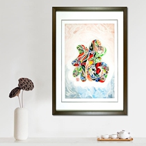 Xiang embroidery single-sided embroidery Beijing Opera facial makeup style blessing character hand embroidery