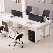 Office furniture simple modern screen combination 4 staff position fashion steel frame foot plate two staff work station