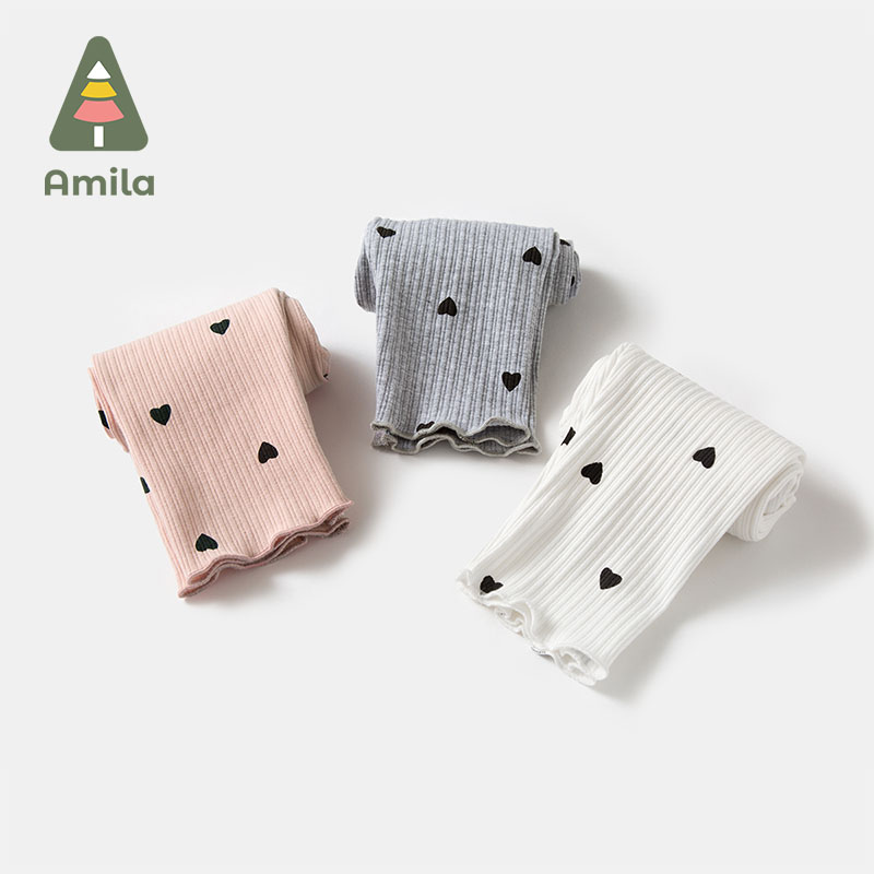 Amila amila children's clothing baby leggings 2022 girls spring and autumn wear long pants infant thin section