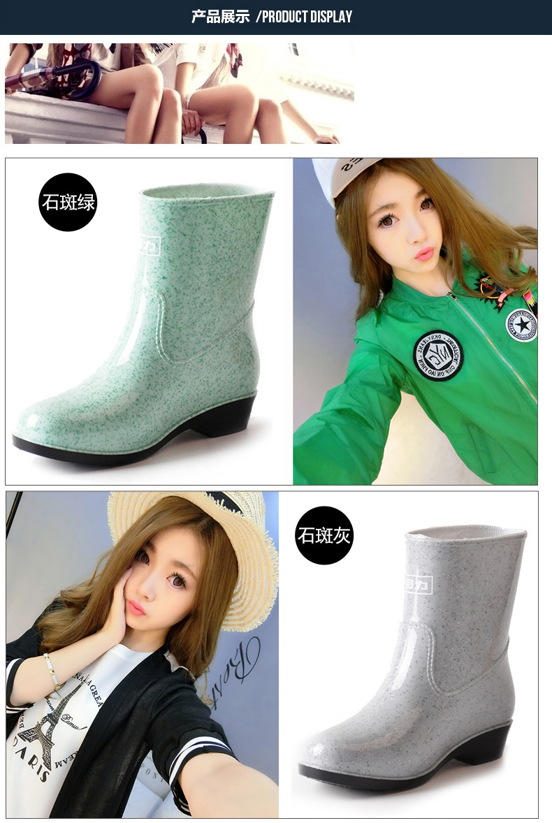 Giày cao gót chống mưa cho nữ giày đi mưa crocs nữ