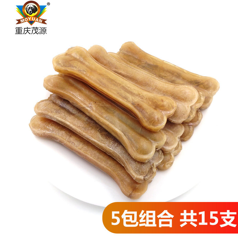 Lush source 4 inch cow leather pressed bone 15 puppies zero teddy biggie doll grindgy bite gum approb. 10cm