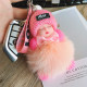 Fox fur sleep doll plush toy mobile phone pendant lanyard doll doll real fur bag pendant car key chain