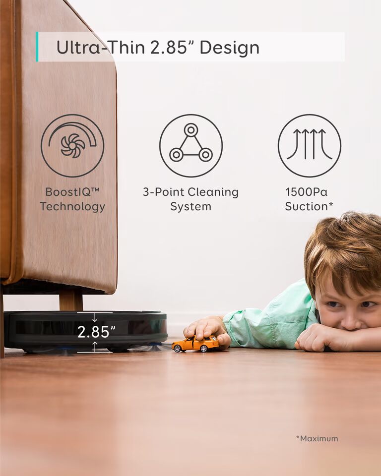ANKER Anke eufyRoboVac siêu mỏng 1300Pa hút bụi cực mạnh tự sạc cực êm - Robot hút bụi máy hút bụi karcher vc 3 plus