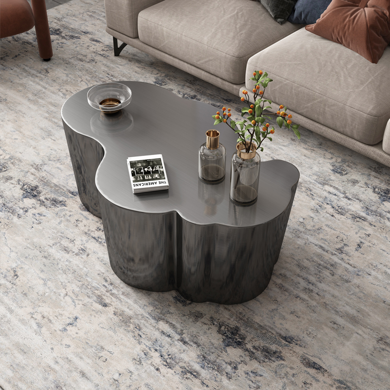 Special-Shaped Coffee Table, Light Luxury, Modern Living Room, Simple Modern Italian Minimalist Stainless Steel, High-End Designer Coffee Table