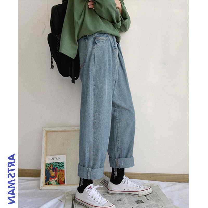 Hip Thigh Thick Pants 2022 New Large Size High Waist Jeans Women Fat Younger Sister Mm Wide Leg Straight Cylinder Loose