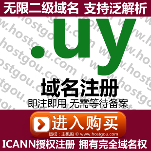 Uy domain name registration supports pan-analysis unlimited second-level domain name Uruguay website URL purchase application