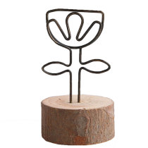 Pastoral log pile series retro wrought iron message Holder Holder table top cute wrought iron note clip photo holder ins