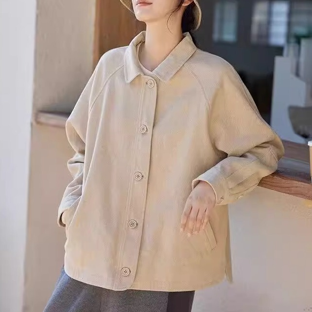 High-End Twill Washed Cotton Twill Cardigan Top Jacket for Women 2025 Autumn and Winter New Casual Versatile Jacket Shirt
