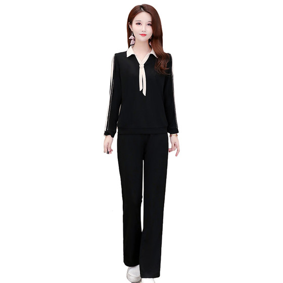 Two-piece suit pants 2023 spring and autumn new fashion temperament to reduce age, foreign style, mother slimming, professional goddess style