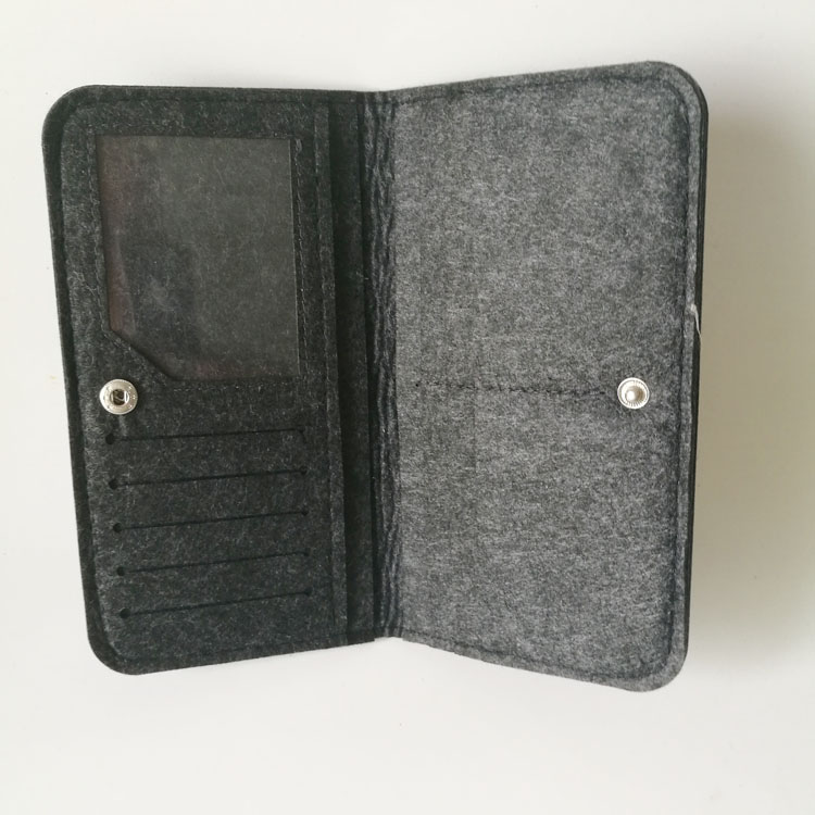 Felt Cloth Bag Lady Wallet Woman Long Version Women's Style Multifunction Clip Children's Hand Grab Bag Money Clip Tide Card Bag Pure Color