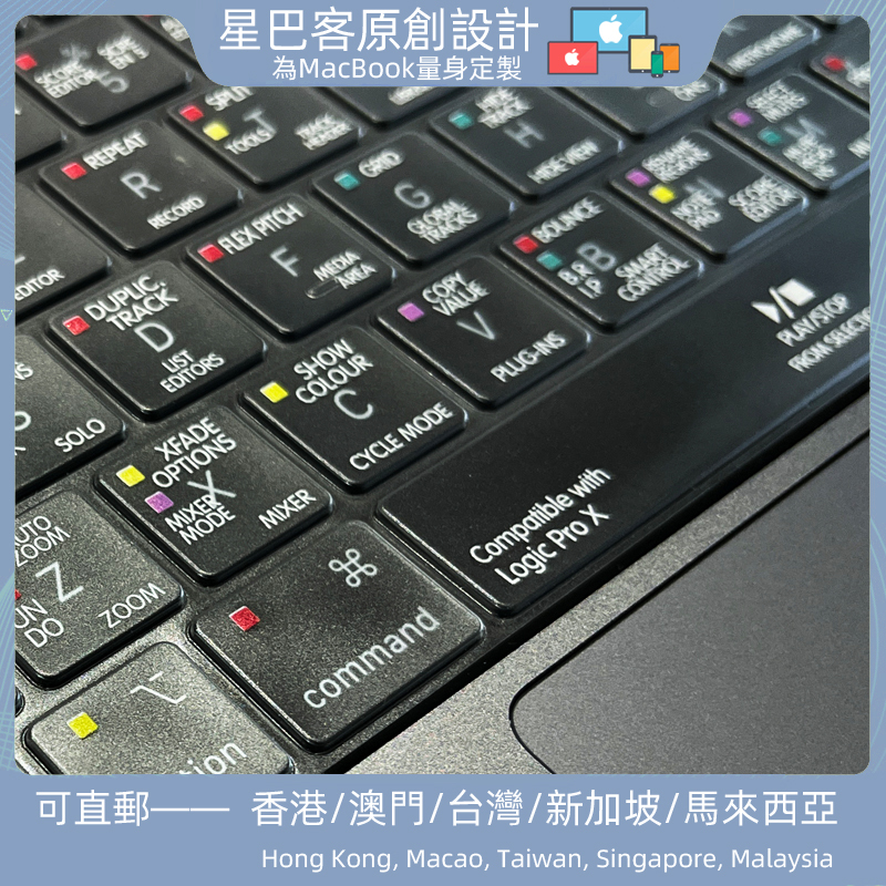 Suitable for Apple Computer MacBook Air 13inch 15inch M2 Notebook Logic Pro X Shortcut Keyboard Film