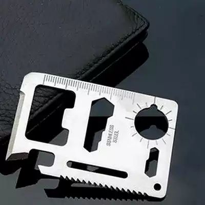 Outdoor camping multi-function saber card Stainless steel tool card knife Camping universal card knife creative card