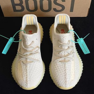正品OG YEEZY广椰子350白黄小邹菊官方男鞋女款情侣运动休闲鞋子
