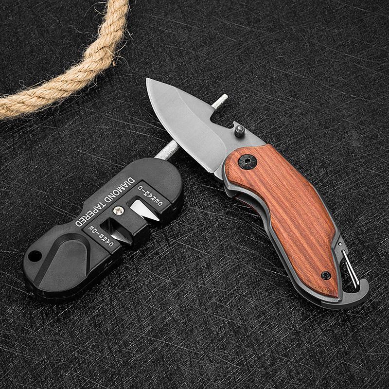 EDC outdoor quick sharpener Fixed angle grindstone sharpening rod tooth edge Full edge quick grinding Portable multi-function tool