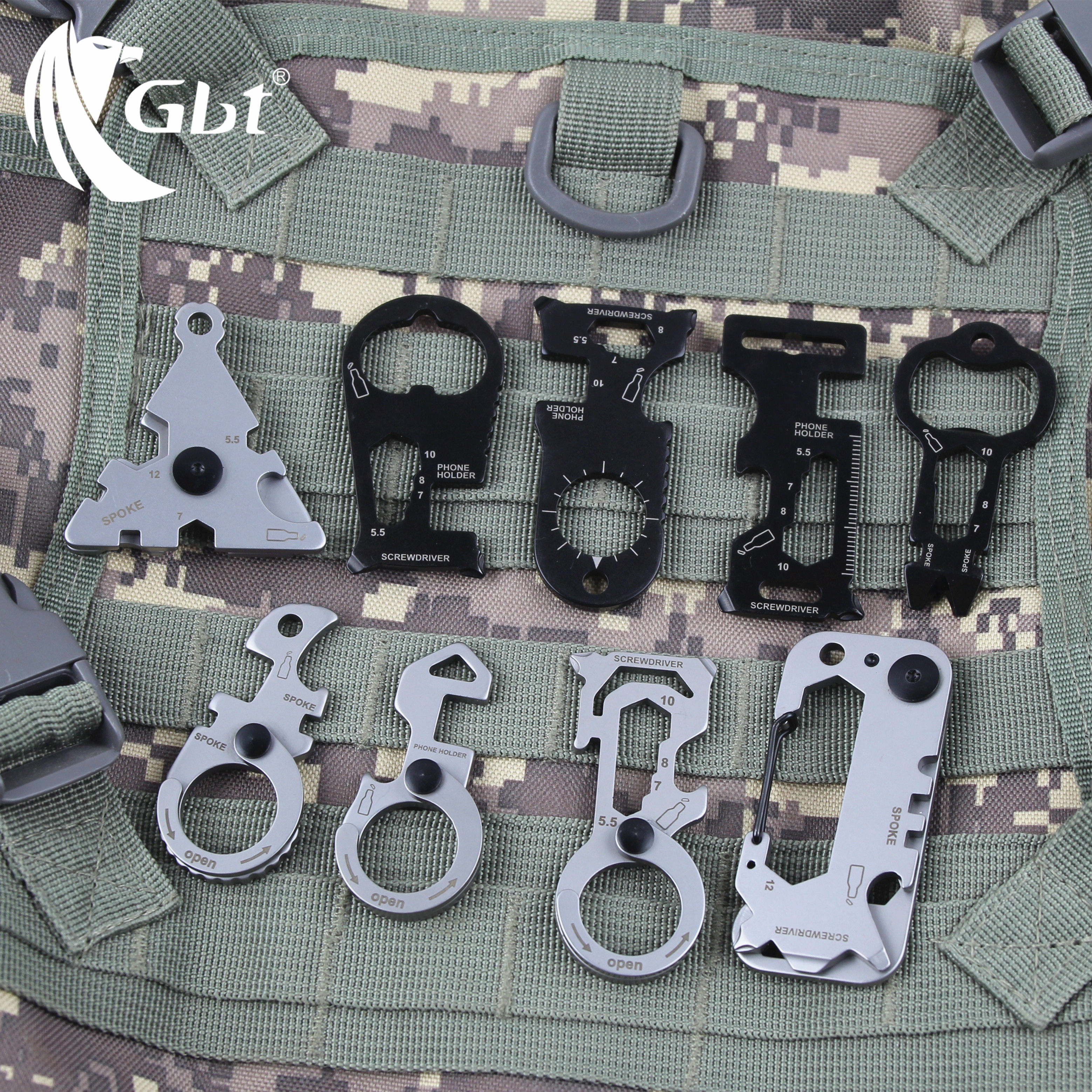 New portable EDC pocket tool set key chain bottle opener wrench screwdriver outdoor camping equipment